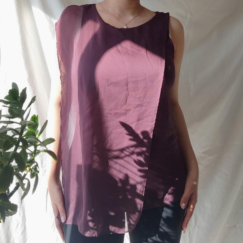 RW&CO Purple Flowy Tank Top